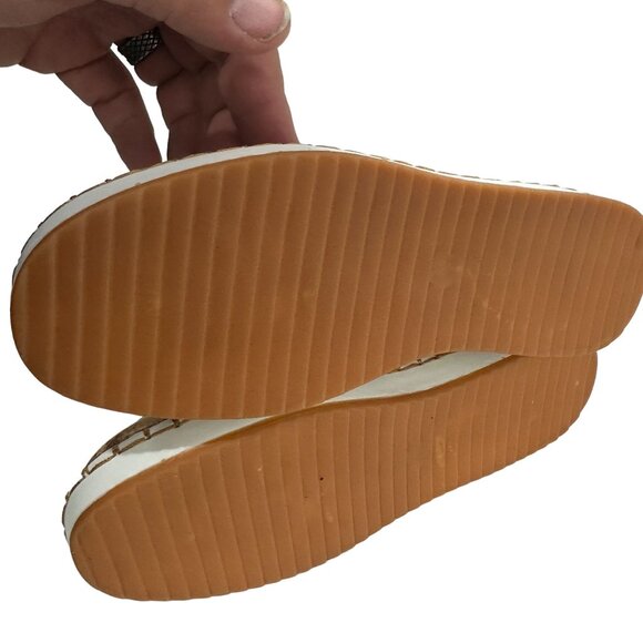 Colorful Cork Sole Floral Print Sneakers White Laces Side Zippers Womens Sz 5.5 - Picture 8 of 10